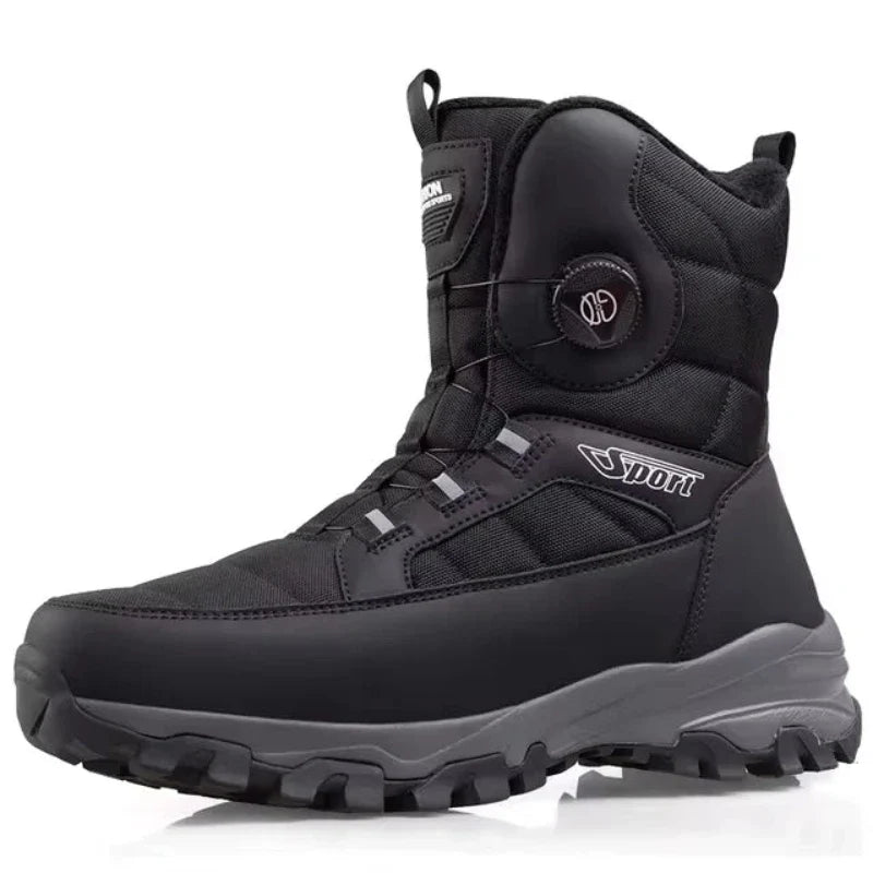 Warm Winter Boots with Rotating Lace black