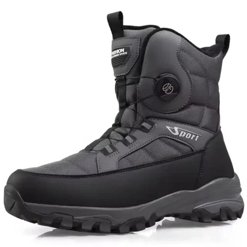 Warm Winter Boots with Rotating Lace grey