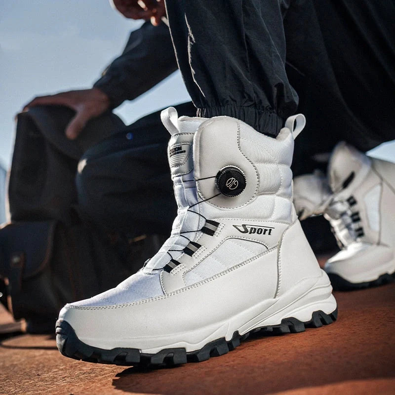 Warm Winter Boots with Rotating Lace white1