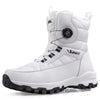 Warm Winter Boots with Rotating Lace white