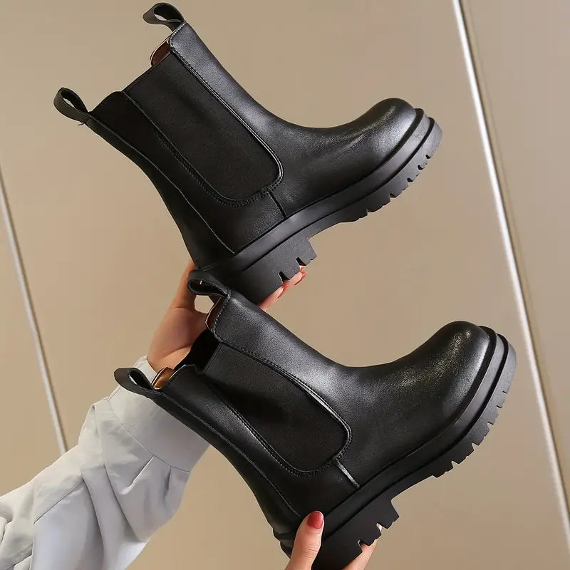 Waterproof & Non-Slip Black Platform Chelsea Boots3