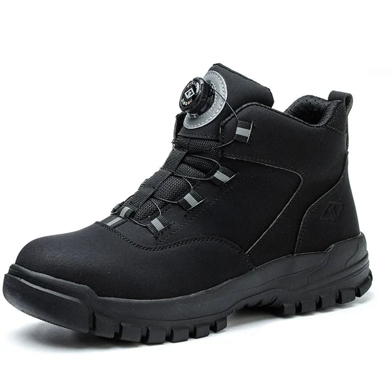 Waterproof Safety Boots with Rotating Dial Closure black