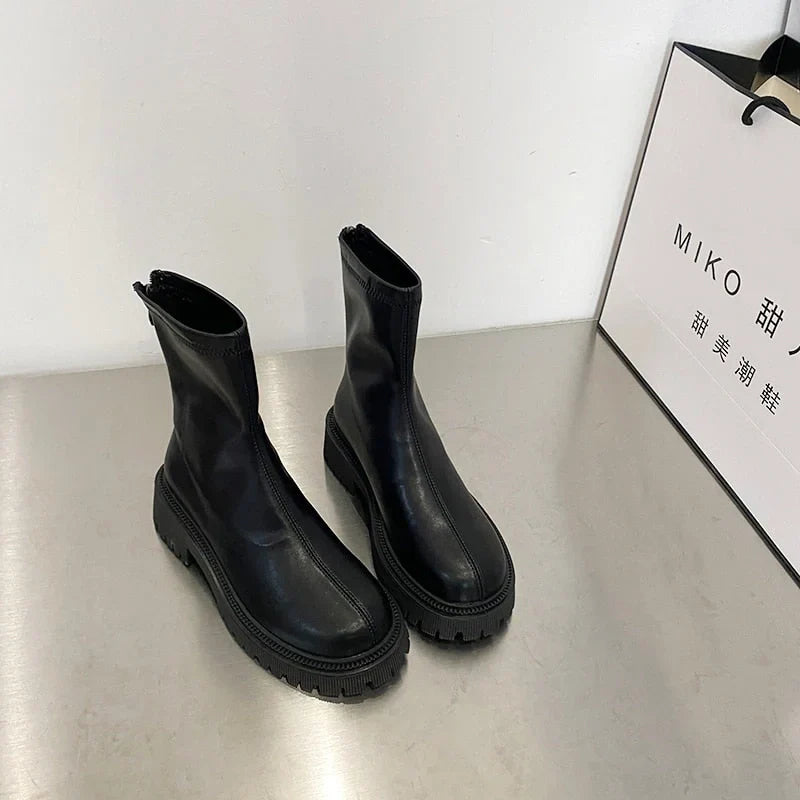 Waterproof Synthetic Leather Boots black2