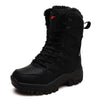  Waterproof and Non-Slip Tactical Trekking Boots black with fur