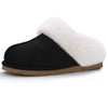 Winter Fur Lined Slippers in Suede black