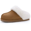 Winter Fur Lined Slippers in Suede khaki1