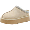 Winter Platform Fleece-Lined Slippers  beige1