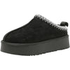 Winter Platform Fleece-Lined Slippers  black