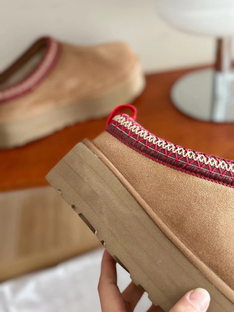 Winter Platform Fleece-Lined Slippers  brown1